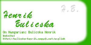 henrik bulicska business card